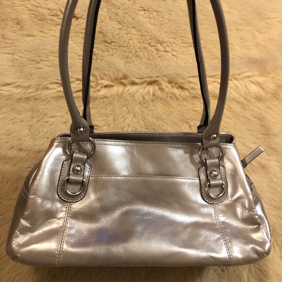 Giani Bernini Handbags - All leather Giani Bernini Silver metallic Purse